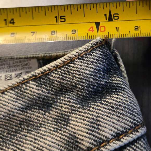 Peace Patchwork Cuffed Jeans size Large - Picture 6 of 9